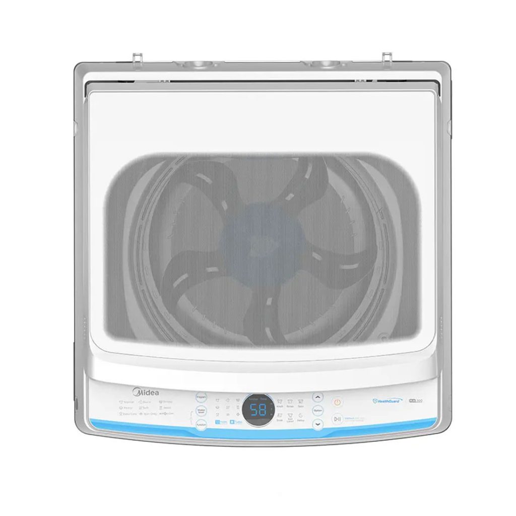 Midea Top Load Washer Inverter Quattro With Hygiene + 15 Kg - Dark Silver Color