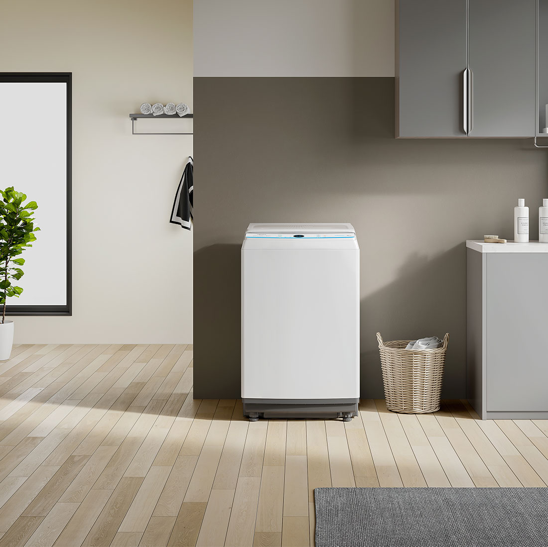 Midea Top Load Washer Inverter Quattro With Hygiene + 13 Kg - Dark Silver Color