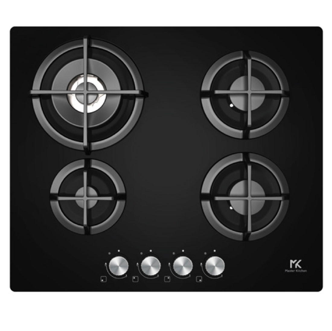 MK Gas Hob 60 CM Built-In Black Glass